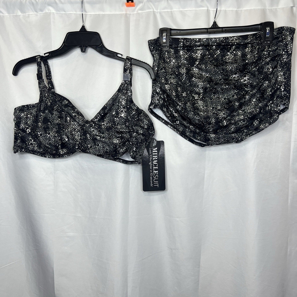 Miraclesuit Surplice Top 38DDD Bottom Sz 16 in Dragonstone Beach Pool Summer - Picture 1 of 13